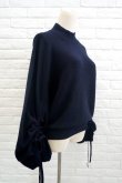 画像2: LOKITHO （ロキト） BIG SLEEVE HIGH NECK KNIT navy (2)