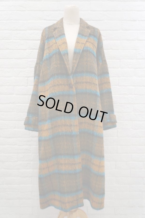 画像2: STOF (ストフ） バグチェックシャギーコート MUSTARD (2)