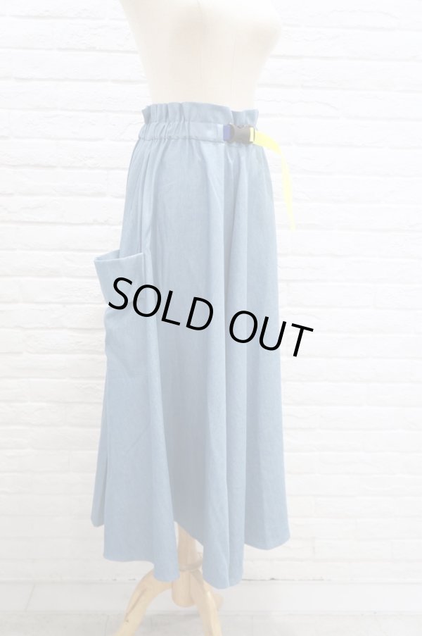 画像3: youmolaugh（ユーモラフ） テンセルデニムBIGポケットスカート SAX (3)