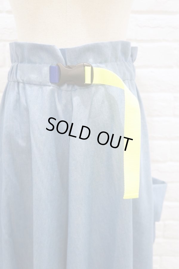 画像5: youmolaugh（ユーモラフ） テンセルデニムBIGポケットスカート SAX (5)