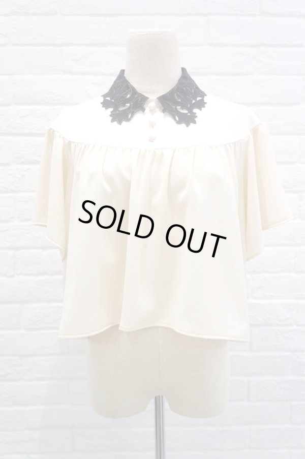 画像1:  HAND CUT EMBROIDERY TOP  ivory (1)