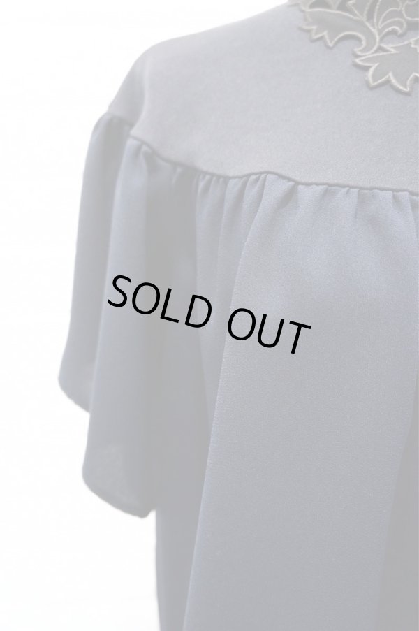 画像2: HAND CUT EMBROIDERY TOP   Navy (2)