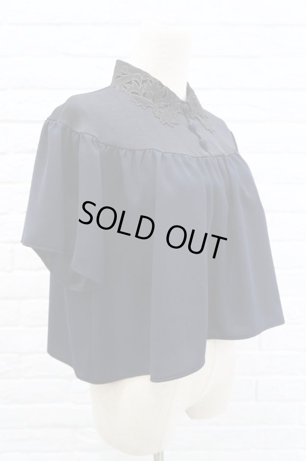 画像3: HAND CUT EMBROIDERY TOP   Navy (3)