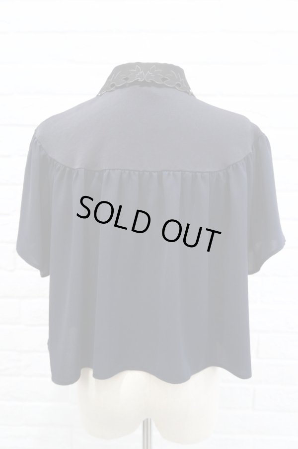 画像4: HAND CUT EMBROIDERY TOP   Navy (4)