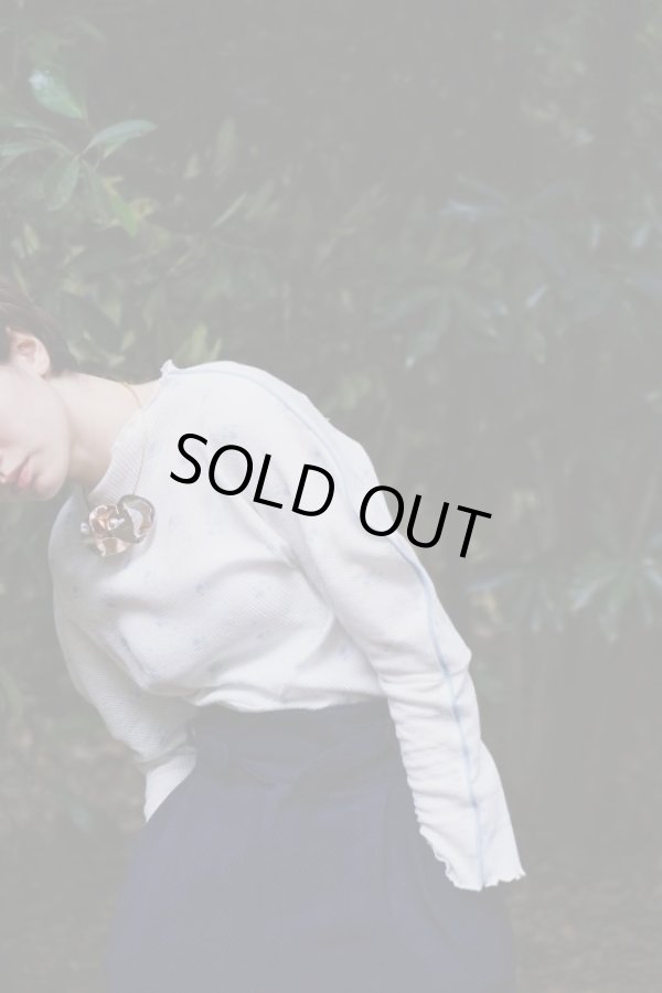 画像9: DECO depuis 1985 (デコ ドゥピュイイチキューハチゴー)  flower thermal gessyoku tops blue (9)