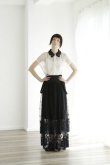 画像1: SCALLOP EMBROIDERY SKIRT BLK / NV (1)