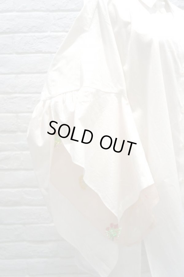 画像4: MIKIO SAKABE (ミキオサカベ) Pitan オーガンジー袖シャツ white × skin pink (4)