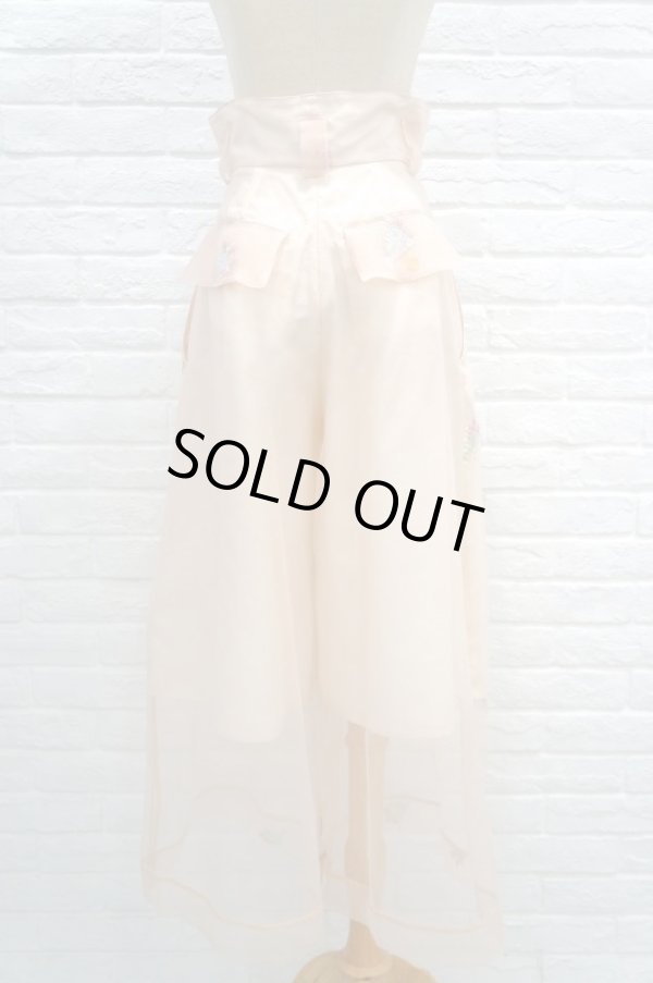 画像3: MIKIO SAKABE (ミキオサカベ) for you pants オーガンジー刺繍パンツ skin pink (3)