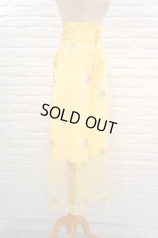 画像2: MIKIO SAKABE (ミキオサカベ) for you pants オーガンジー刺繍パンツ yellow (2)