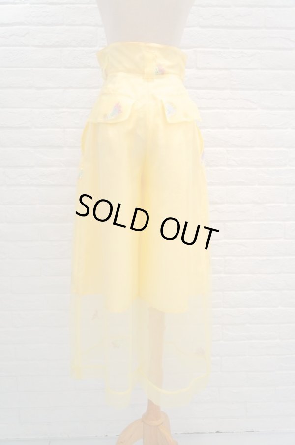 画像3: MIKIO SAKABE (ミキオサカベ) for you pants オーガンジー刺繍パンツ yellow (3)