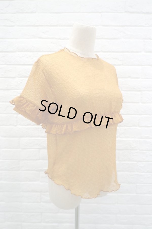 画像2: DECO depuis 1985 (デコ ドゥピュイイチキューハチゴー)   frill seem tops camel (2)