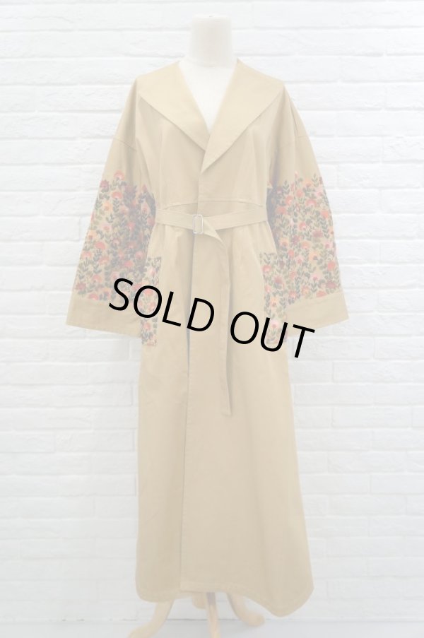 画像1: FLOWER EMBROIDERY COAT beige (1)