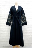 画像1: FLOWER EMBROIDERY COAT NAVY (1)