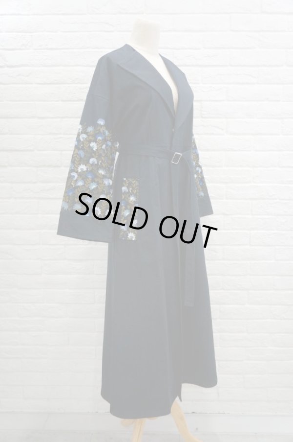 画像2: FLOWER EMBROIDERY COAT NAVY (2)