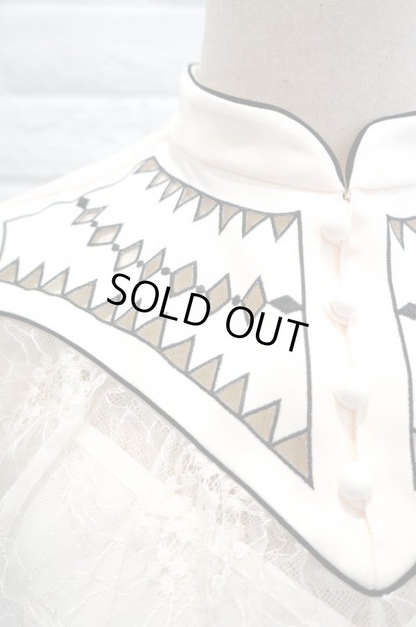 画像3: レース刺繍 ブラウス   LEAVERS RACE SHIRT white (3)