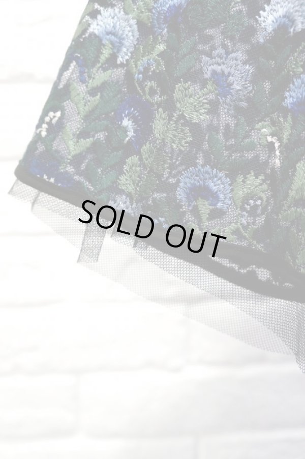 画像6: チュール刺繍ワンピース FLOWER EMBROIDERY DRESS　blue (6)