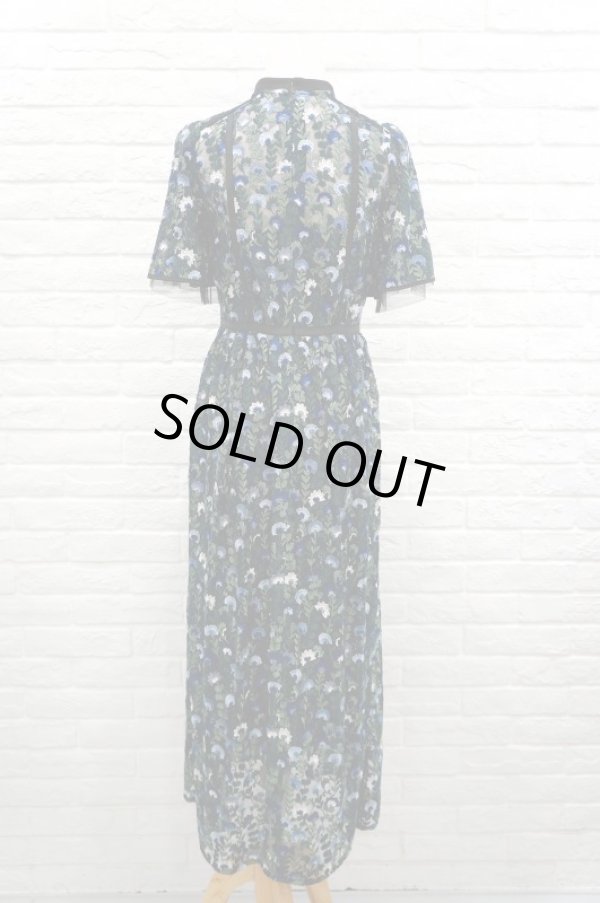 画像3: チュール刺繍ワンピース FLOWER EMBROIDERY DRESS　blue (3)