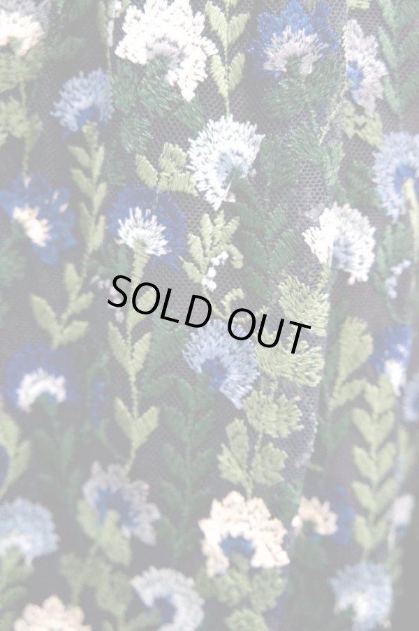 画像8: チュール刺繍ワンピース FLOWER EMBROIDERY DRESS　blue (8)