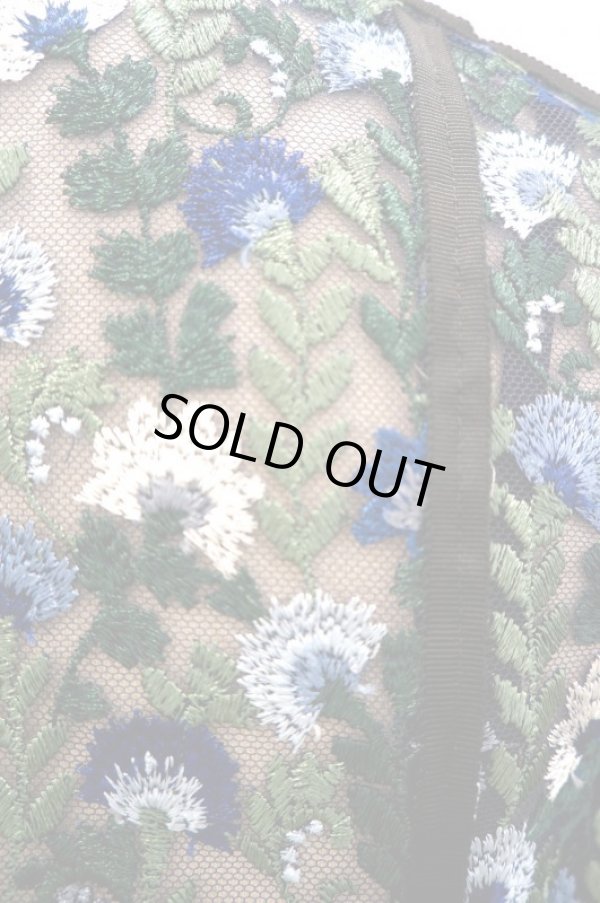 画像7: チュール刺繍ワンピース FLOWER EMBROIDERY DRESS　blue (7)