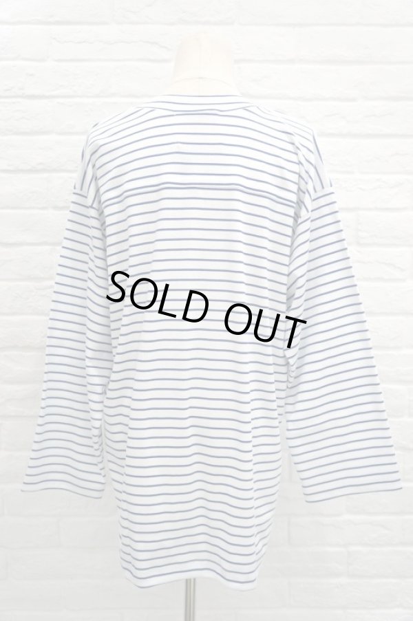 画像3: SIIILON (シーロン) Principal long sleeve shirt blue border (3)