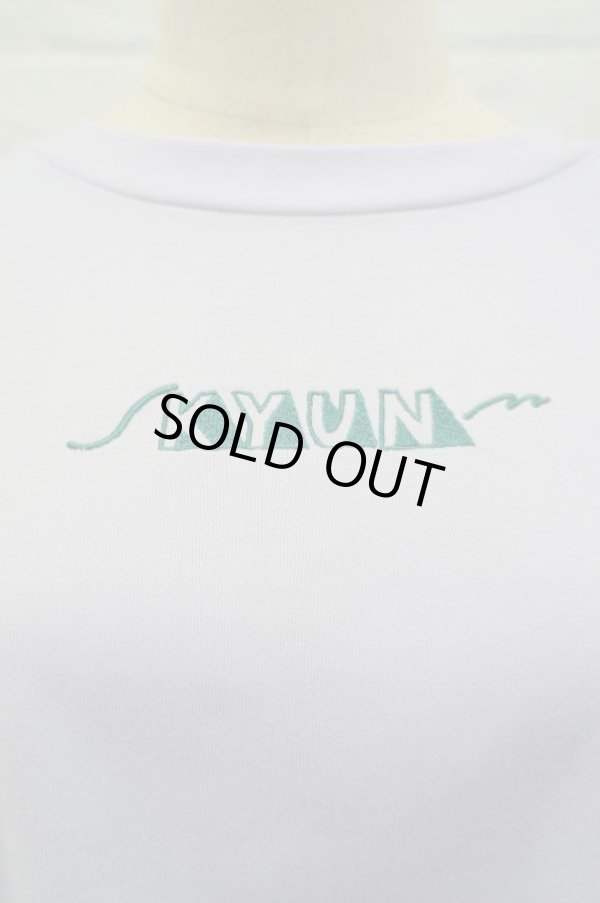 画像2: youmolaugh(ユーモラフ)  刺繍ワイドショルダーTシャツ ラベンダー (2)