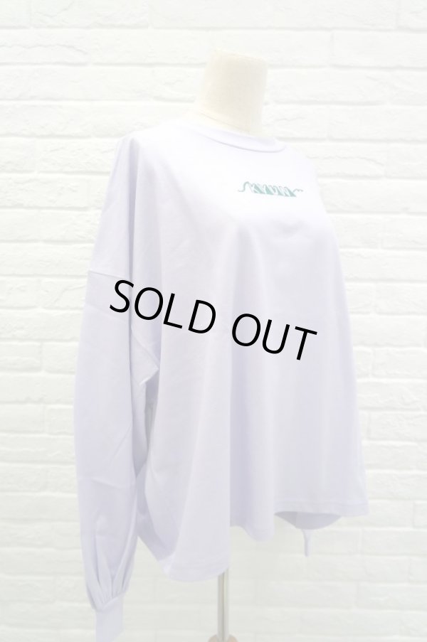 画像3: youmolaugh(ユーモラフ)  刺繍ワイドショルダーTシャツ ラベンダー (3)