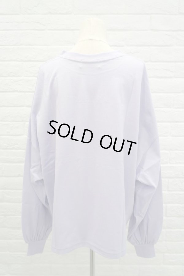 画像6: youmolaugh(ユーモラフ)  刺繍ワイドショルダーTシャツ ラベンダー (6)