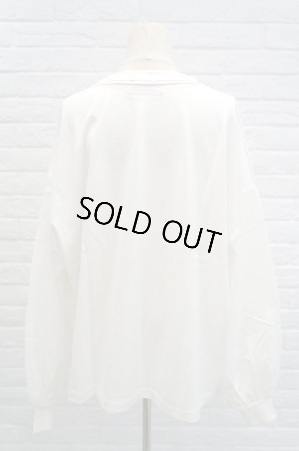 画像5: youmolaugh(ユーモラフ)  刺繍ワイドショルダーTシャツ オフ (5)