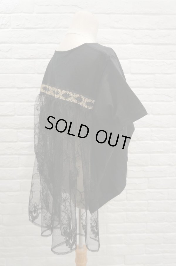 画像6: YuumiAria(ユウミアリア) ORIGINAL EMBROIDERY LACE T-SHIRT black (6)