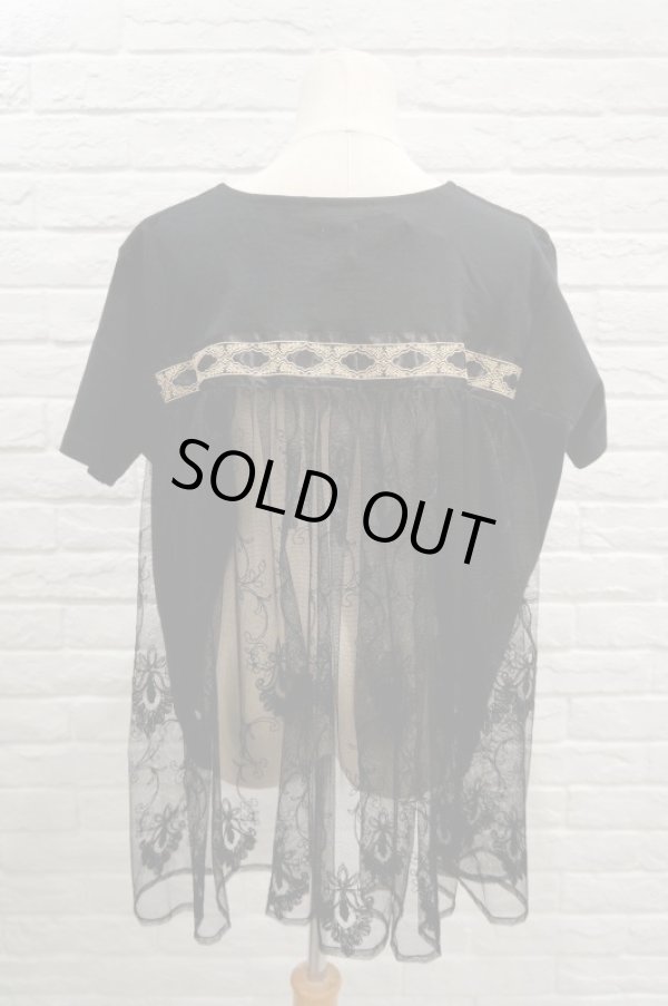 画像3: YuumiAria(ユウミアリア) ORIGINAL EMBROIDERY LACE T-SHIRT black (3)