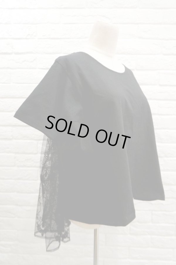 画像2: YuumiAria(ユウミアリア) ORIGINAL EMBROIDERY LACE T-SHIRT black (2)