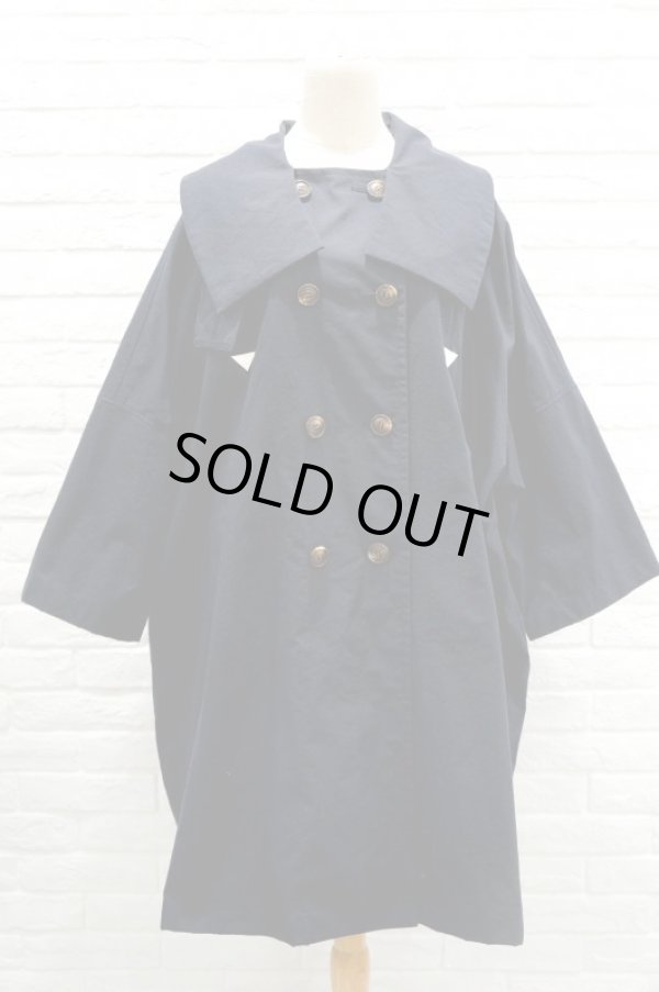 画像2: youmolaugh トレンチポンチョコート　navy (2)