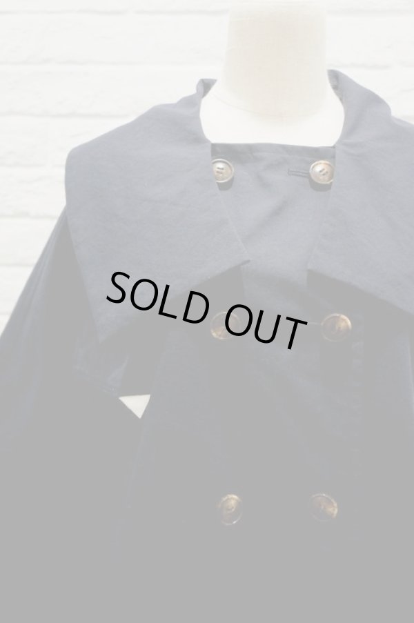 画像6: youmolaugh トレンチポンチョコート　navy (6)