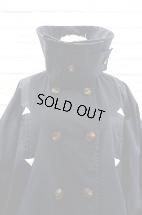 画像7: youmolaugh トレンチポンチョコート　navy (7)