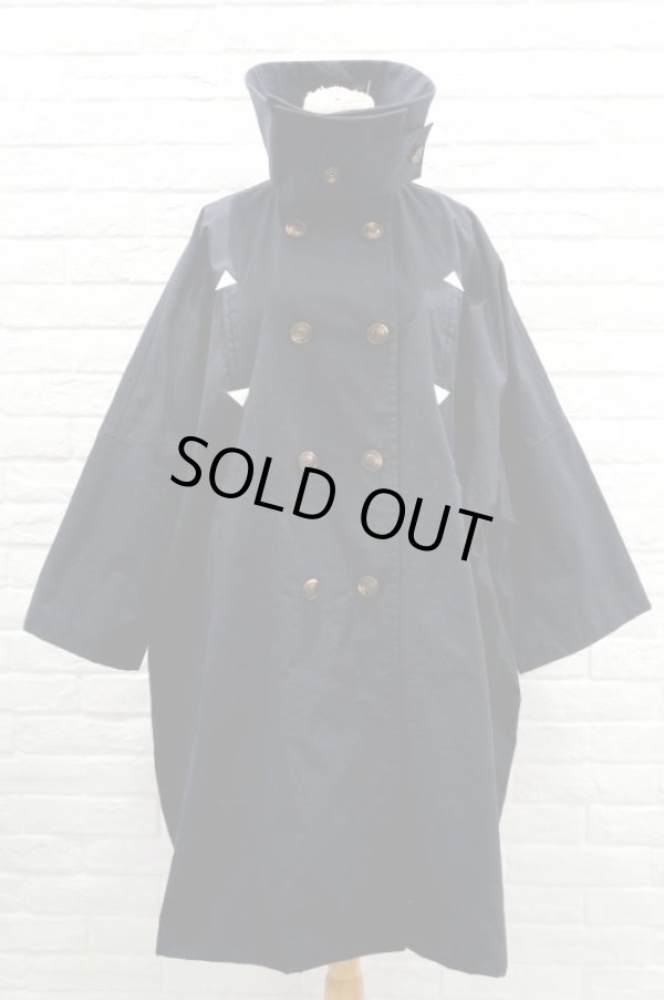 画像8: youmolaugh トレンチポンチョコート　navy (8)