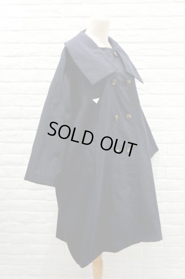 画像3: youmolaugh トレンチポンチョコート　navy (3)