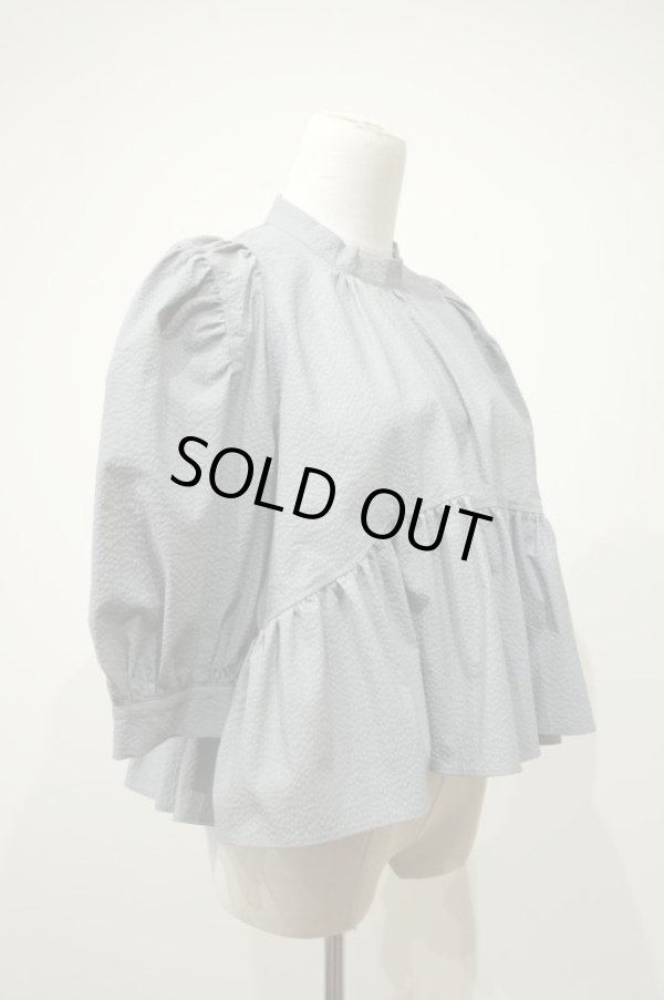 画像2: naokitomizuka (ナオキトミヅカ) puff sleeve blouse  grey (2)