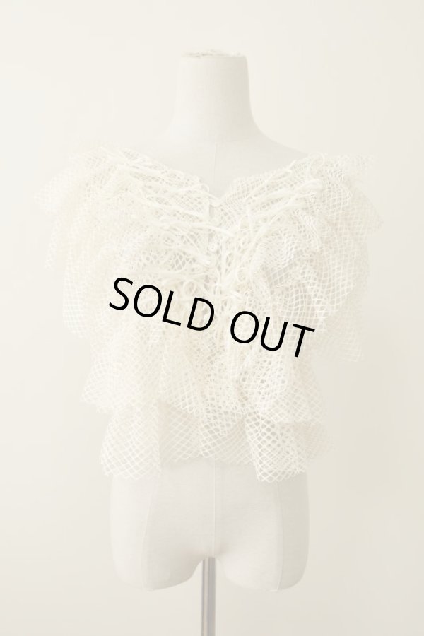 画像1: SIIILON (シーロン）Float ribbon blouse white M (1)