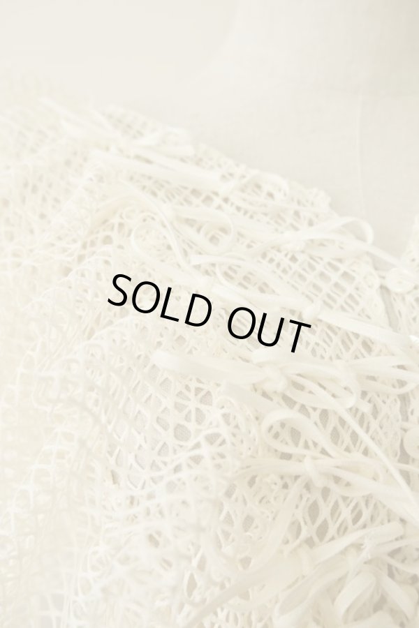 画像7: SIIILON (シーロン）Float ribbon blouse white M (7)