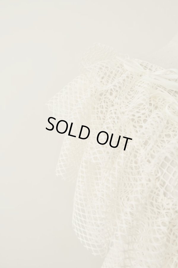 画像4: SIIILON (シーロン）Float ribbon blouse white M (4)