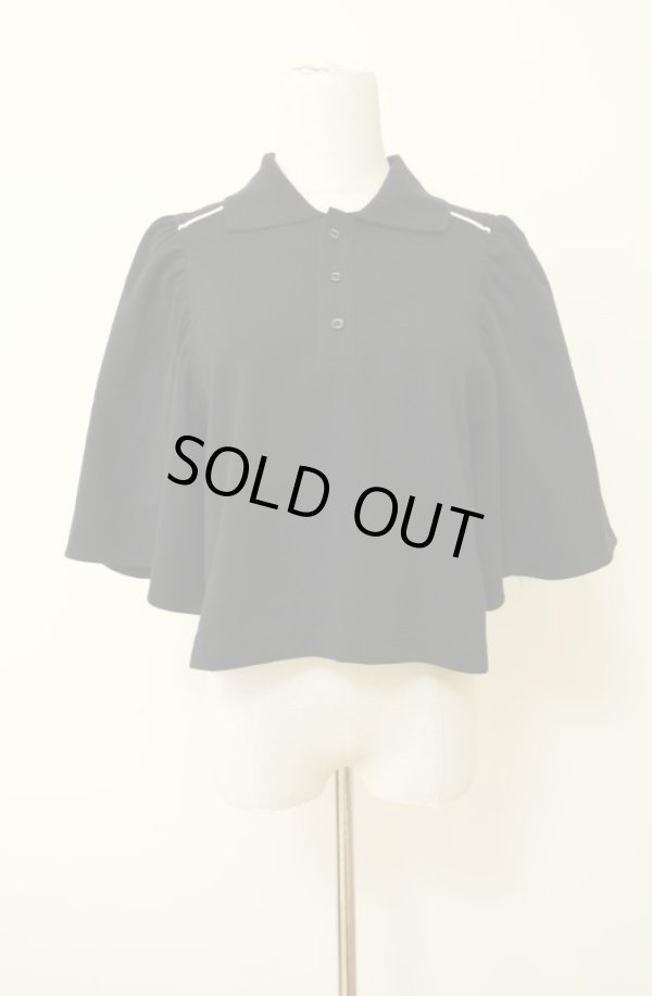 画像1: NON TOKYO PUFF SLEEVE POLO SHIRTS black (1)