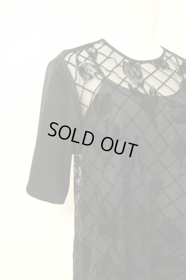 画像3: LOKITHO FLOCKING  TUNIC DRESS black (3)