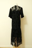 画像2: LOKITHO FLOCKING  TUNIC DRESS black (2)