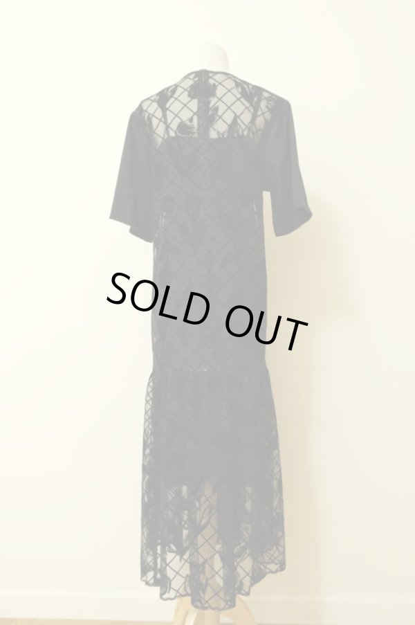 画像2: LOKITHO FLOCKING  TUNIC DRESS black (2)