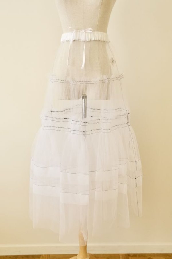 画像1: naokitomizuka (ナオキトミヅカ) Nylon tulle Gather Skirt white (1)