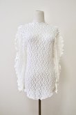 画像1: DECO depuis 1985 SHRINK LACE UNEUNE TOPS　white (1)