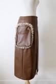 画像2: DECO depuis 1985 STRETCH LEATHER SKIRT (2)