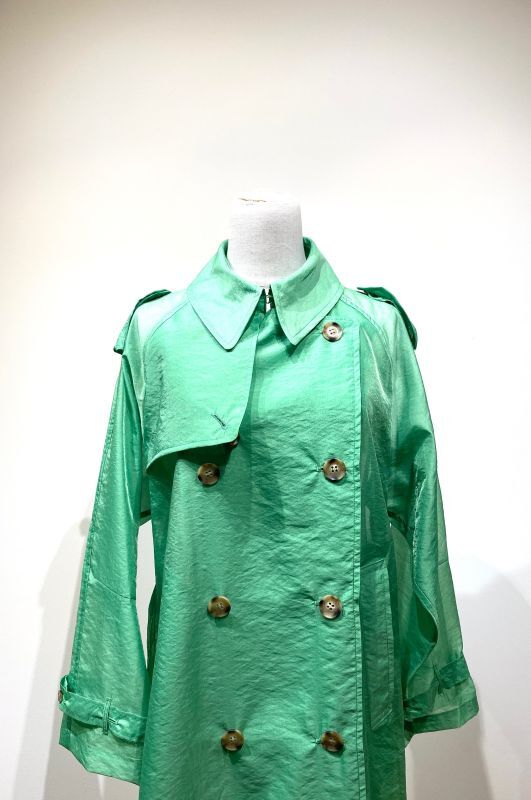 yuumi ARIA SHEAR TRENCH COAT green