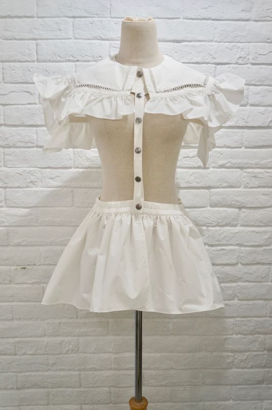 SIIILON (シーロン） Prototype epron dress white - The Galaxy