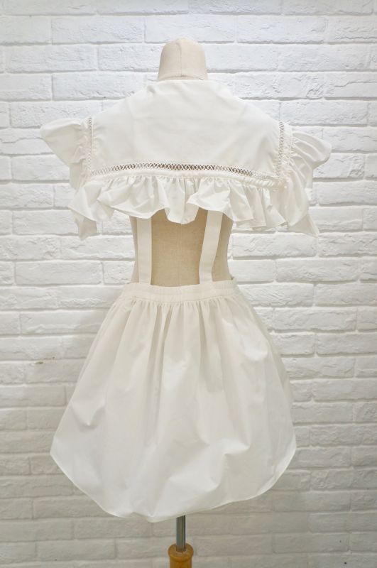 SIIILON (シーロン） Prototype epron dress white - The Galaxy